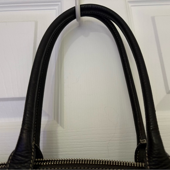 EUC Dooney & Bourke All Weather Leather Dark Brown Satchel Silver Hardware - Picture 9 of 13